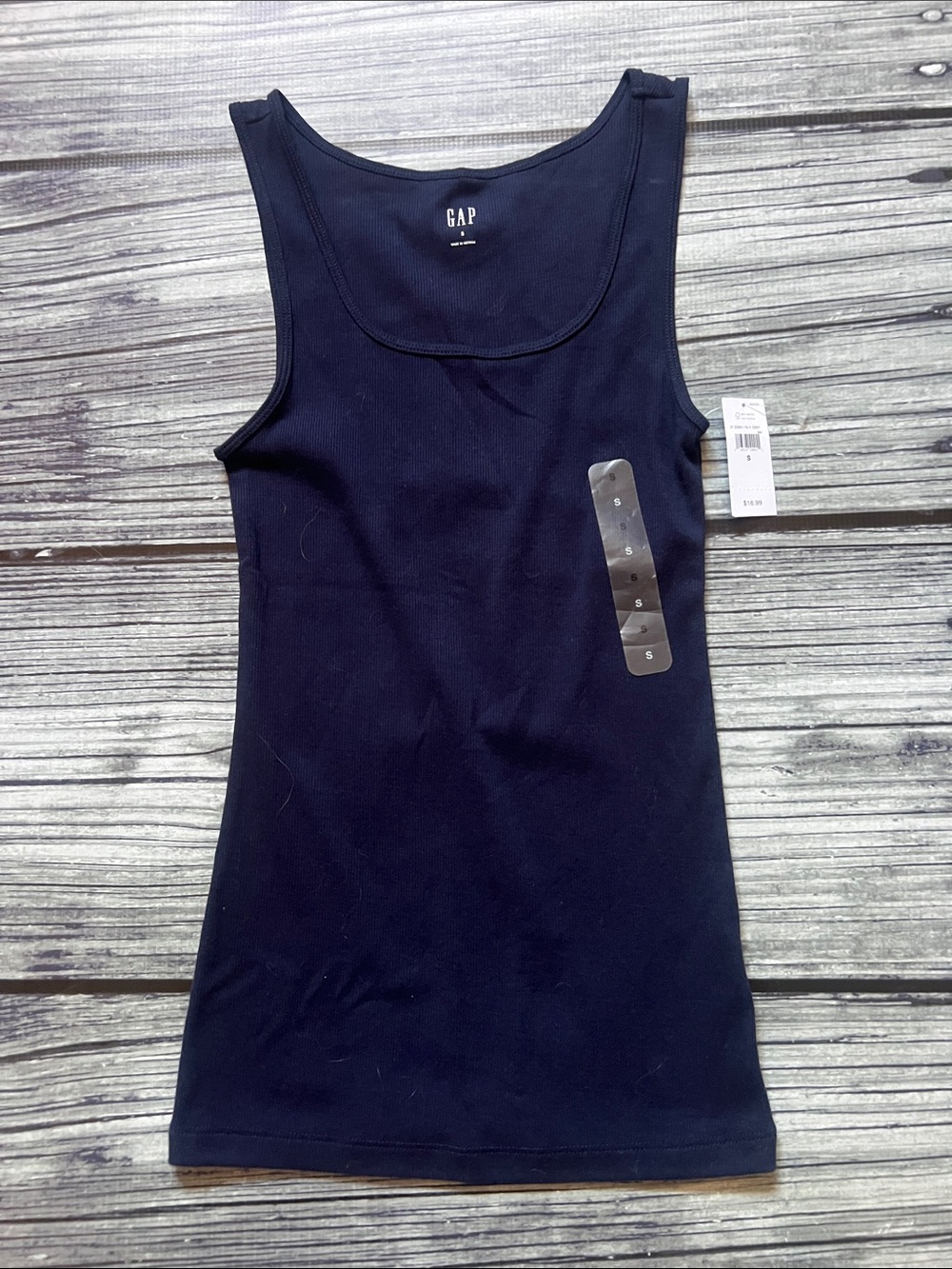GAP Women's Dark Navy Ribbed Tank Top